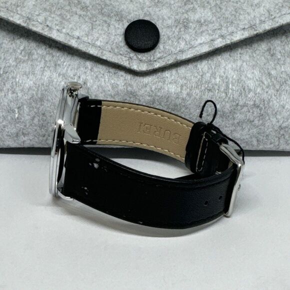Burei A-19006M Men's Black Leather Strap Analog Dial Quartz Wrist Watch JNA50 - Picture 8 of 13